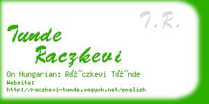 tunde raczkevi business card